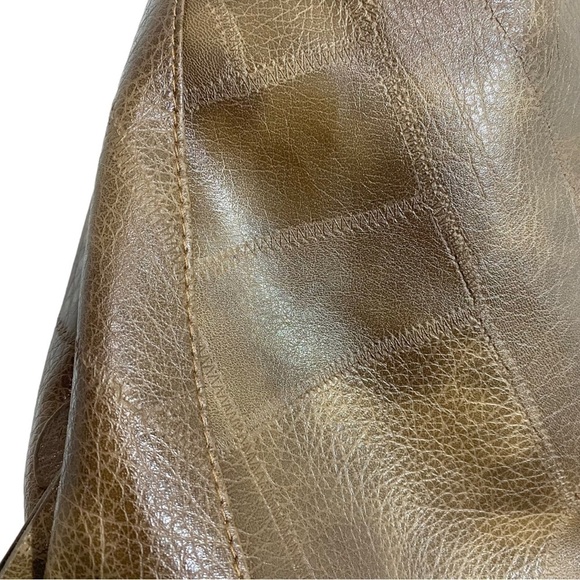 JINGPIN - MULTI TONE BROWN FAUX LEATHER BOHO STYLE - SHOULDER BAG / PURSE - S2 - Picture 14 of 14